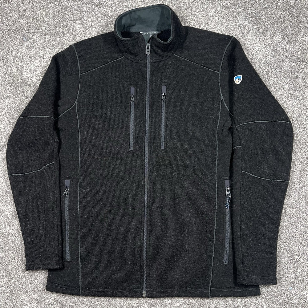 Kuhl Interceptr Fleece Jacket Black Mens Size Medium Full Zip Sweater Jacket